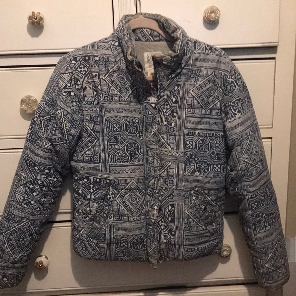 Navy and white billabong puffer jacket